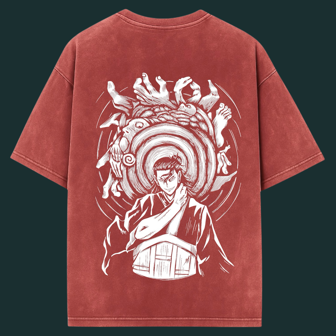FEARLESS Red Acid Wash Oversized Tee