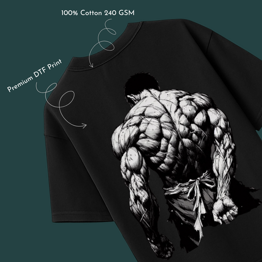 1% Better Black Drop‑Shoulder Tee – 240 GSM Premium 100% Cotton