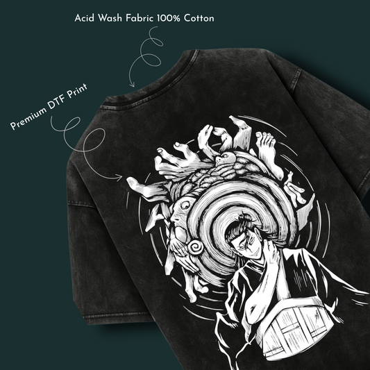 FEARLESS Black Acid Wash Oversized Tee