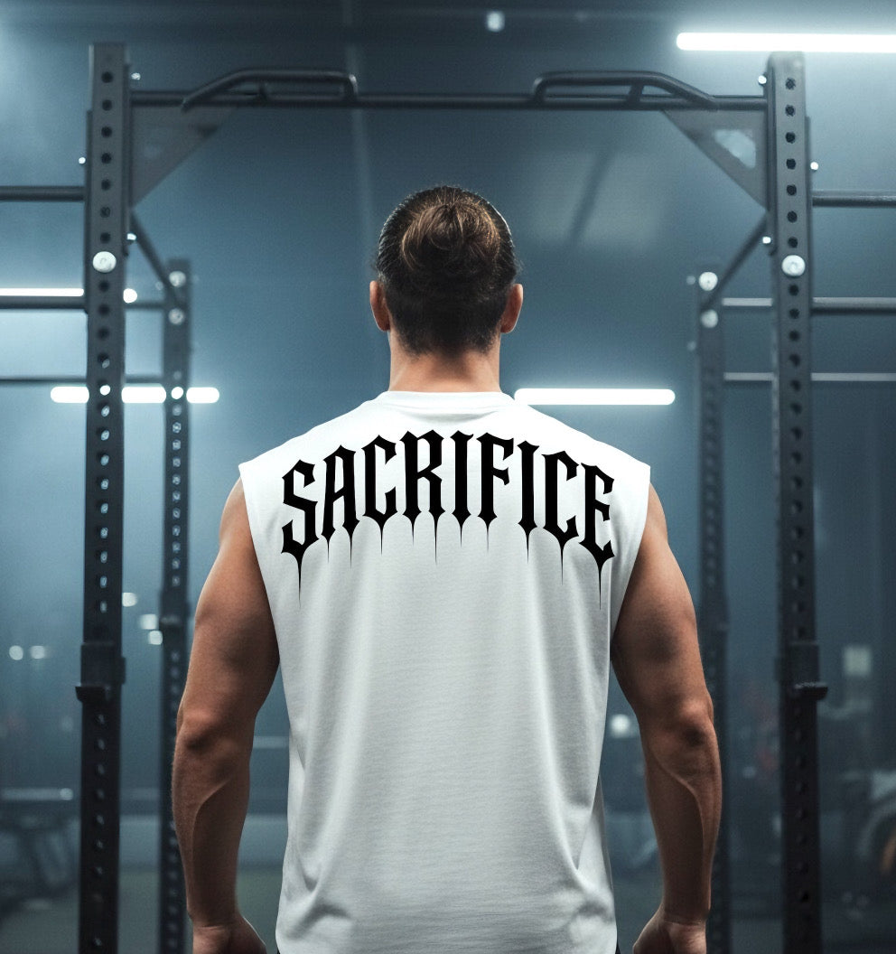 Sacrifice Cut Off Sleeveless Tee – White | TheLiftz