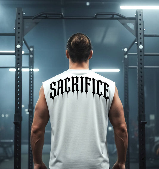 Sacrifice Cut Off Sleeveless Tee – White | TheLiftz